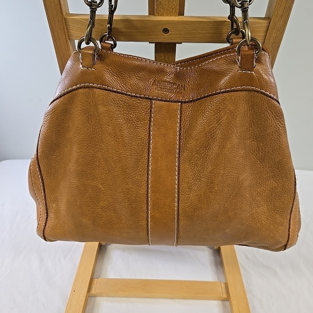 American Leather Co. Brookfield Hobo Shoulder Handbag Leather Shopper - Picture 3 of 16